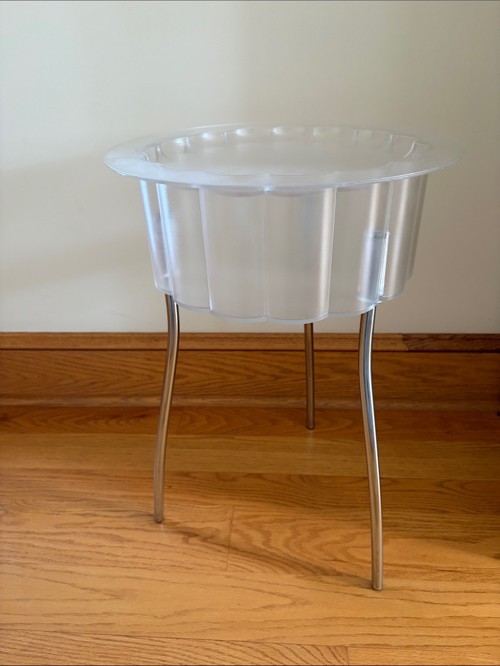 Clear Acrylic Side Table with Sleek Metal Legs